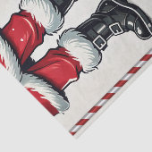 Papier Mousseline Père Noël cool en Bottes noires Noël (Détail)