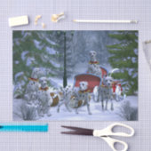 Papier Mousseline Père Noël dalmate et son renne dalmate (Artisanat)