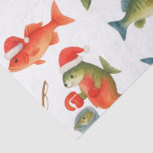 Papier Mousseline Père Noël de poisson pendant les vacances de Noël (Détail)