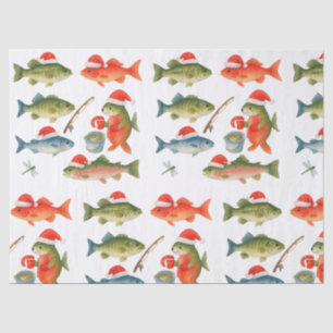 Papier Mousseline Père Noël de poisson pendant les vacances de Noël