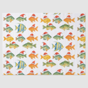 Papier Mousseline Père Noël de poisson pendant les vacances de Noël