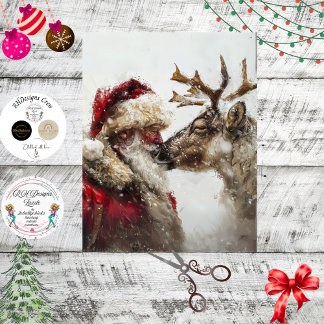 Papier Mousseline Père Noël découpage Rudolph Magie de Noël