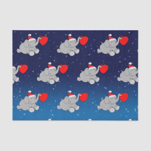 Papier Mousseline Père Noël Elephant Motif (Recto)