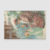 Papier Mousseline Père Noël en Forêt d'hiver avec Angel (Recto)