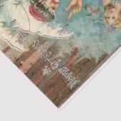 Papier Mousseline Père Noël en Forêt d'hiver avec Angel (Détail)