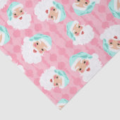 Papier Mousseline Père Noël en Mint Vert Casquette rose Retro Noël (Détail)