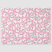 Papier Mousseline Père Noël en Mint Vert Casquette rose Retro Noël (Recto)