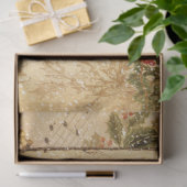 Papier Mousseline Père Noël en Neige avec Roses & Musique (Cadeau)