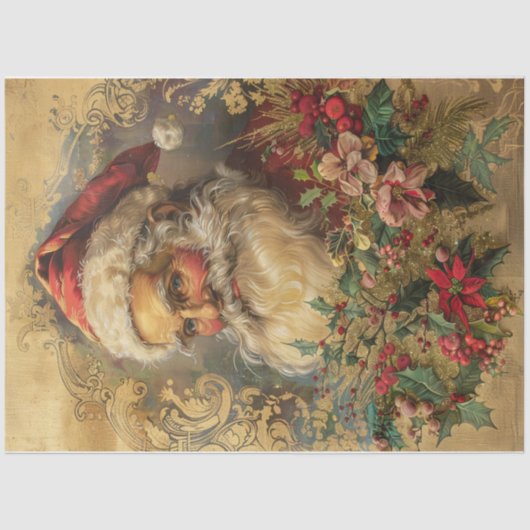 Papier Mousseline Père Noël encadrée (Recto)