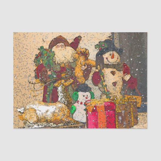 PAPIER MOUSSELINE PÈRE NOËL ET AMIS (Recto)