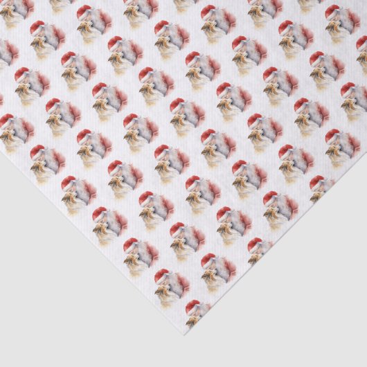 Papier Mousseline Père Noël et Sheltie (Détail)
