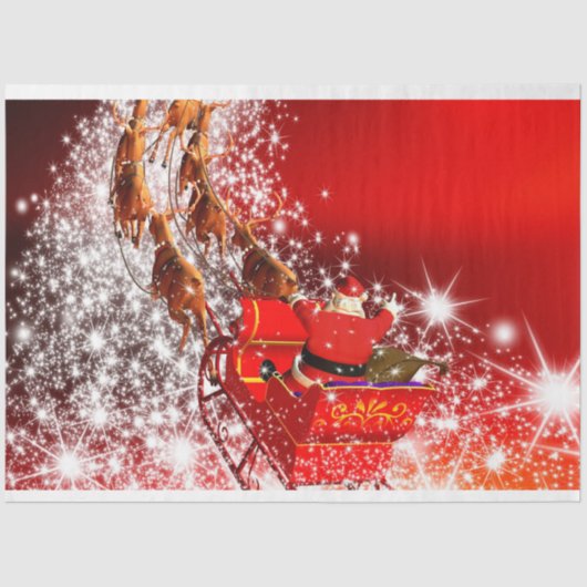 Papier Mousseline Père Noël et Sleigh (Recto)