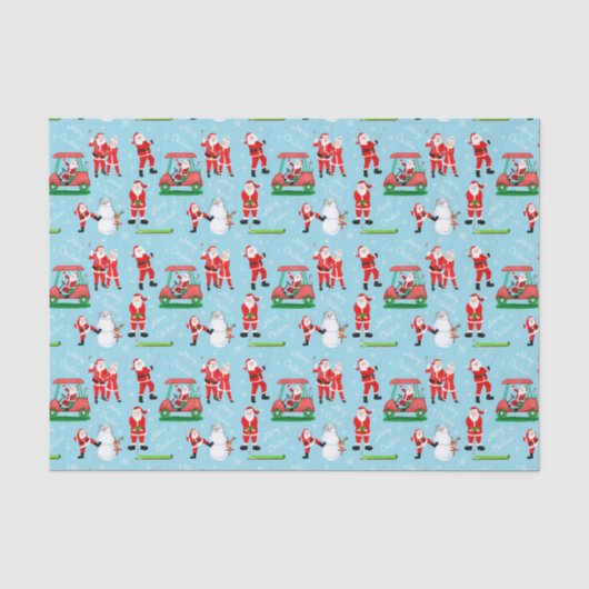 Papier Mousseline Père Noël Golf de Noël Amusant (Recto)