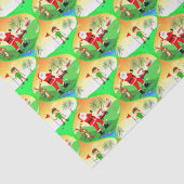 Papier Mousseline Père Noël Jouer Golf En Floride Ogee Noël (Détail)