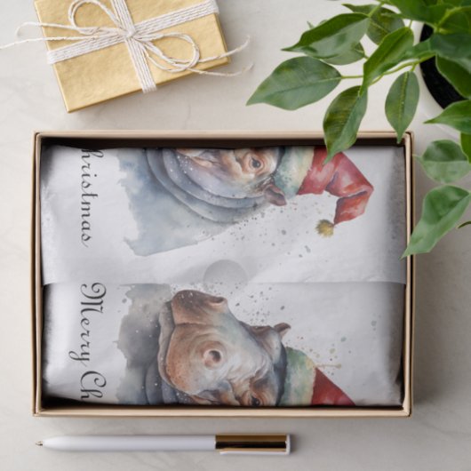 Papier Mousseline Père Noël Little Hippo, coutume (Cadeau)