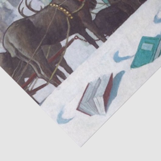 Papier Mousseline Père Noël Livres à Noël, (Détail)