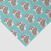 Papier Mousseline Père Noël noire | Joyeux Noël tout | Bleu (Détail)