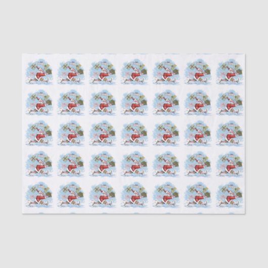 Papier Mousseline Père Noël Papier de tissu non préparé (Recto)