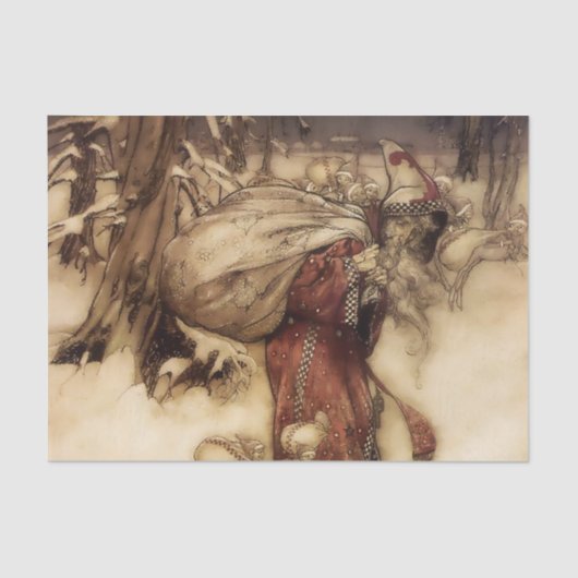 Papier Mousseline "Père Noël" par Arthur Rackham (Recto)