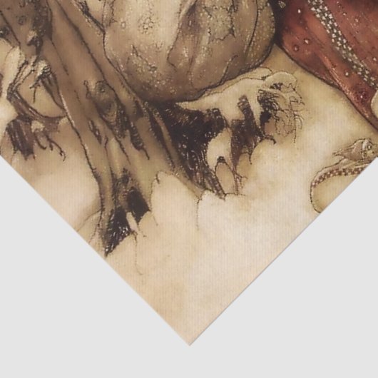 Papier Mousseline "Père Noël" par Arthur Rackham (Détail)