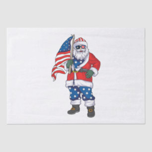 Papier Mousseline Père Noël patriotique Noël américain 4 juillet San