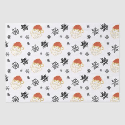 Papier Mousseline Père Noël Père Noël Illustration de neige (Recto)