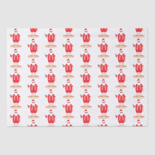 Papier Mousseline père Noël prend une journée de plage (Recto)