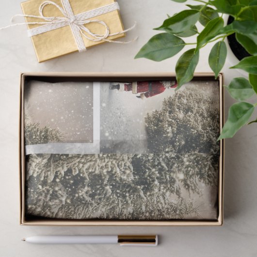 Papier Mousseline Père Noël - Promenade hivernale (Cadeau)