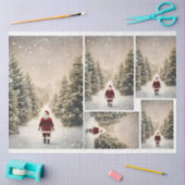 Papier Mousseline Père Noël - Promenade hivernale (Artisanat)