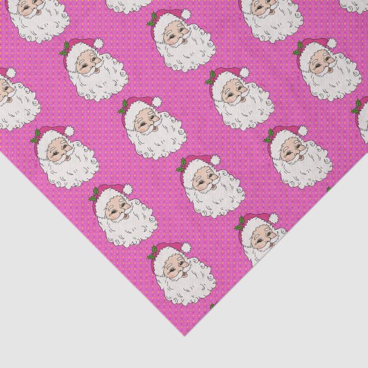 Papier Mousseline Père Noël rose chaud (Détail)