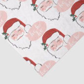 Papier Mousseline Père Noël rose et rouge joyeux | ho ho (Détail)