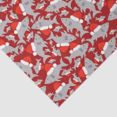 Papier Mousseline Père Noël Shark Arrière - plan rouge Noël (Détail)