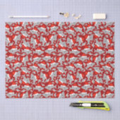 Papier Mousseline Père Noël Shark Arrière - plan rouge Noël (Artisanat)