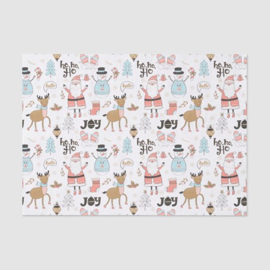 Papier Mousseline Père Noël, Snowman, Reindeer Motif ID559 (Recto)