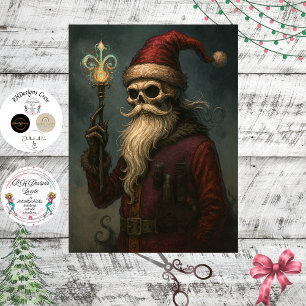 Papier Mousseline Père Noël squelettique gothique découpé