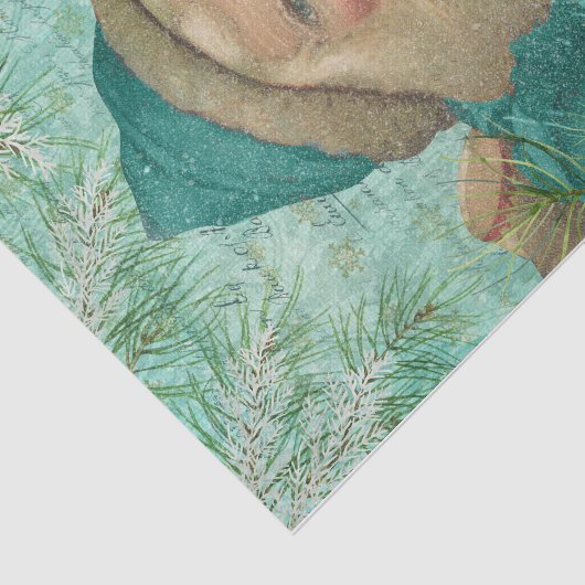 Papier Mousseline Père Noël Turquoise (Détail)