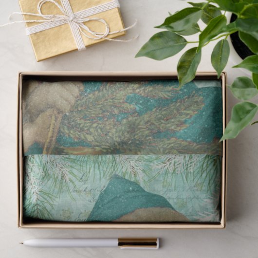 Papier Mousseline Père Noël Turquoise (Cadeau)