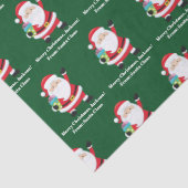 Papier Mousseline Père Noël Vert Customisé Enfants Noël (Détail)
