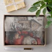 Papier Mousseline Père Noël victorien Deoupage Noël Père (Cadeau)