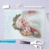 Papier Mousseline Père Noël victorienne ancienne et Noël de petite f (Artisanat)