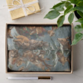 Papier Mousseline Père Noël victorienne avec animaux présents et for (Cadeau)