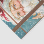 Papier Mousseline Père Noël vintage à Snowy Window (Détail)