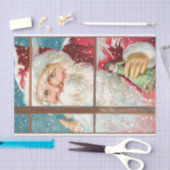 Papier Mousseline Père Noël vintage à Snowy Window (Artisanat)