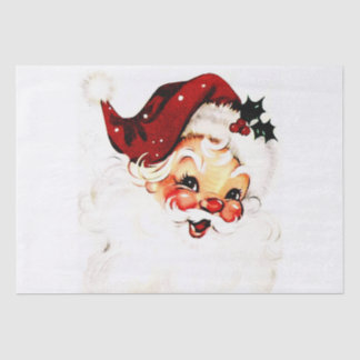Papier Mousseline Père Noël vintage : charme joyeux des fêtes