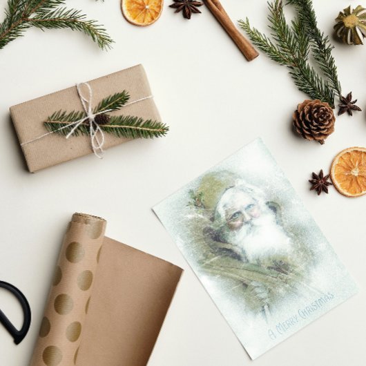 Papier Mousseline Père Noël vintage gelé