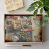 Papier Mousseline Père victorien Noël avec enfants Collage (Cadeau)