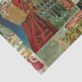 Papier Mousseline Père victorien Noël avec enfants Collage (Détail)