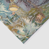 Papier Mousseline Père vintage Noël dans Snowy Woods (Détail)