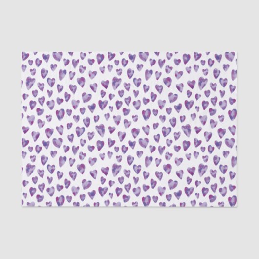 Papier Mousseline Périwinkle violet Valentine Love motif de coeur (Recto)