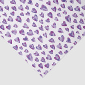 Papier Mousseline Périwinkle violet Valentine Love motif de coeur (Détail)